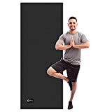 CAMBIVO Yoga Mat - Extra Long and Wide Exercise Mat, 84’’ x 30’’ x 1/4 inch for Yoga, Pilates, Fitness, Barefoot Workouts, Home Gym Studio (Black)