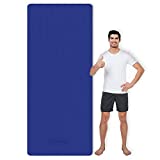CAMBIVO Large Yoga Mat, Extra Long and Wide (84'' x 32'' x 1/4 inch) TPE Workout Mat for Men and Women, Large Exercise Fitness Mat for Yoga, Pilates, Workout, Non Slip(Blue)