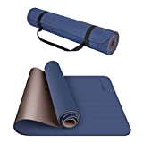 TOPLUS Yoga Mat, Upgraded 1/4 inch Non-Slip Texture Pro Yoga Mat Eco Friendly Exercise & Workout Mat with Carrying Strap - for Yoga, Pilates and Floor Exercises (Blue)