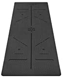 Ewedoos Eco Friendly Yoga Mat with Alignment Lines, TPE Yoga Mat Non Slip Textured Surfaces ¼-Inch Thick High Density Padding To Avoid Sore Knees, Perfect for Yoga, Pilates and Fitness (Gray)