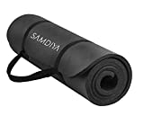 Yoga Mat Non Slip Yoga Mat Extra Thick Fitness Mats for Workout With Carrying Strap Thick Yoga Mat For Men And Women For Yoga Pilates Home Gym And Floor Exercises Mats (72X24Inch) (Black)